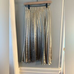 TCEC Gold Maxi Pleated Skirt for Cocktail Nights